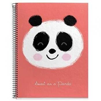 Jordi Labanda cuaderno Panda Coral Espiral A4 120 hojas cuadrícula interior 4 colores