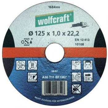 wolfcraft 1684999 - Disco de corte para amoladora para metal, granel Ø 125 x 1,0 x 22,23 mm