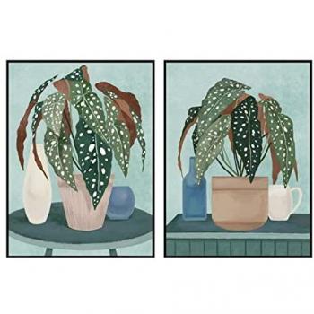 Cuadro DKD Home Decor 90 x 4 x 120 cm Planta Urbano (2 Unidades)