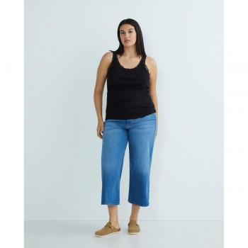 Pantalón Vaquero Midi Ajustado de Mujer Caradison de Cintura Alta