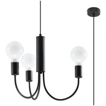 Lámpara Suspendida Piccolo 3 Negro E27 Acero 100cm LEDBOX