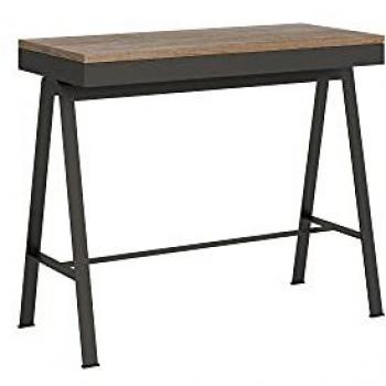 Consola Extensible Banco Evolution Small 90x40/196 cm Roble Natural Estructura Antracita
