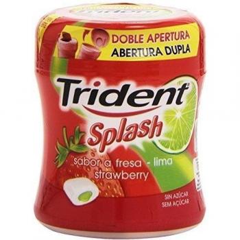 Trident - Splash - Chicle sin azúcar con sabor a fresa y lima - 88 g