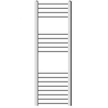 Radiador de Baño Moderno ECD Alemania Sahara - 400 x 1200 mm - Blanco - Recto - Con Conexión Lateral - Acero - Calefactor Toallero y Secador de Toallas