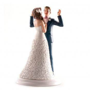 Figura para tarta pareja manos arriba