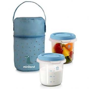 Miniland Baby - Recipiente Para Comida, Azul, Juego de 3 piezas