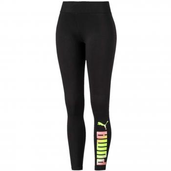 PUMA ESS+ Graphic Leggings Mallas Deporte, Mujer, Black, L