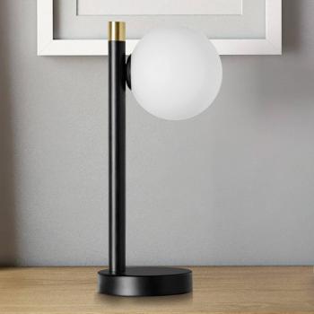 Lámpara de mesa Pomì 1 luz con esfera de vidrio y diámetro de 10 cm