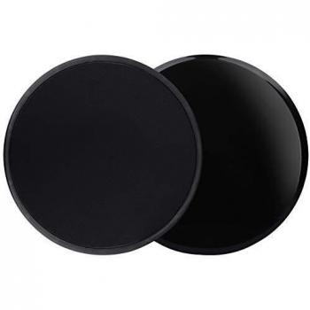 Heveer Discos de Deslizamiento Core Sliders Fitness Discos Deslizantes Ejercicios de Doble Cara para Uso en Alfombra y Pisos Duros 2 Piezas Negro