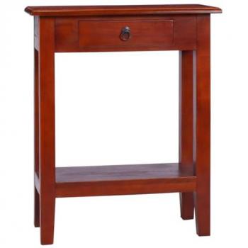 Mesa consola clásica de madera maciza caoba marrón 60x30x75 cm