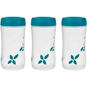 Tigex 80600038 - Pack de 3 recipientes de conservación para leche maternal con adaptador para extractor y tetina