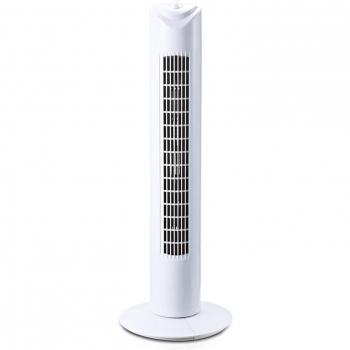 Ventilador de pie Torre Blanco 45W con Oscilación, 3 Velocidades y Función Timer