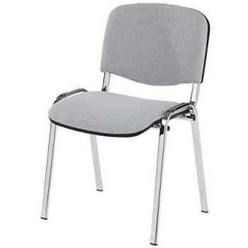 Silla Apilable para Visitas con Respaldo Acolchado y Estructura Cromada - 4 Unidades