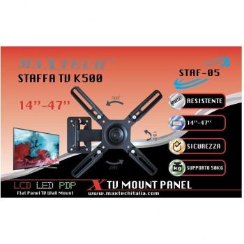 Soporte de pared para televisor Maxtech Staf-05, compatible con pantallas de 14 a 47 y capacidad máxima de 50 kg