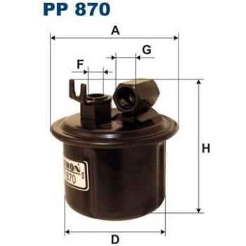Filtro de combustible FILTRON PP 870 - Tipo: Filtro de combustible, características: diseñado para proporcionar un flujo óptimo de combustible, filtra impurezas y partículas, compatible con múltiples modelos de vehículos, fabricado con materiales de