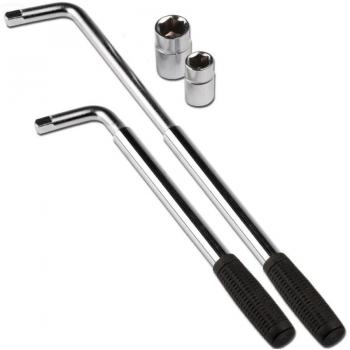 Llave Hexagonal Telescópica para Tuercas de Rueda de Coche con 2 Insertos de Acero