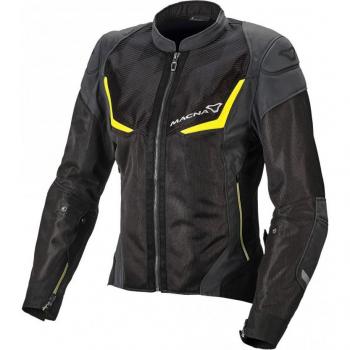 Chaqueta de Moto Macna Orcano Night Eye Mujer Amarillo Fluo y Negro Gris (L)