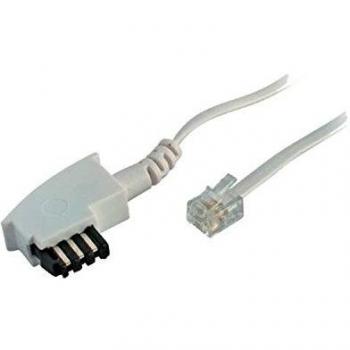 Cable de Conexión Telefónica TAE/F, Blanco, 6 m