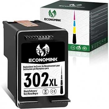 Economink 302XL Cartucho de Tinta Remanufacturado para HP 302 XL Negro, para DeskJet 3639 2130 3636 3630, OfficeJet 3833 3831 5230 3830, Envy 4520 4527 4521 4525 4524 Impresoras, Pack de 1