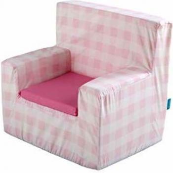 POOCH sillón Infantil Cuadros Rosa