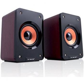 Tracer Orlando Altavoz 2.0 5 W Negro/Naranja/Madera con Cable