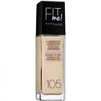 Maybelline Fit Me Luminous + Smooth Foundation - 105 Natural Ivory, Radiant Hydrating Formula, 30ml