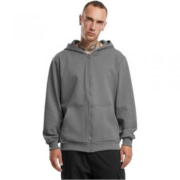 Urban Classics Cozy Zip Hoodie - Men's Cloud Grey Zipper Sweatshirt, XL, 95% Cotton, 5% Elastane