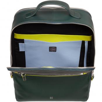 Mochila grande de hombre de piel Dudu para llevar PC 13' con doble cremallera, mochila antirrobo con soporte para tablet y portátil, mochila de trabajo y viaje con ataque de carro