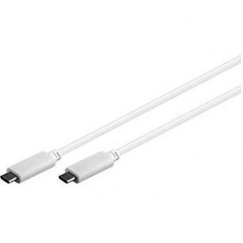 Goobay 67194 - Cable USB (1 m, USB C, USB C, 3.1 (3.1 Gen 2), Macho/Macho, Blanco)