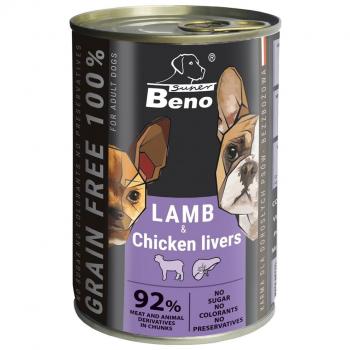 Super Beno Comida Húmeda para Perros con Cordero y Hígados de Pollo - 415g