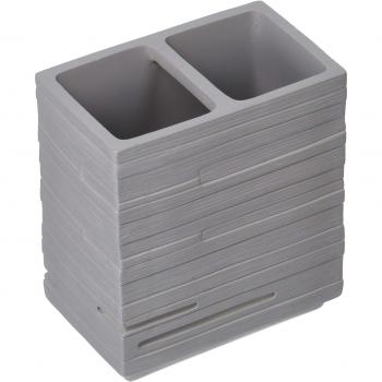Gedy Quadrotto Portacepillos, Resina, Gris, 6.5 X 10 X 11.2