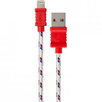 DCU TECNOLOGIC - Conexion Usb-Mfi Iphone 5/6/7 Estampado Blanco 2M