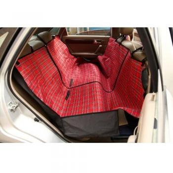 CAR DOG SEAT COVER PET WATERPROOF PROTECTIVE COVER HAMMOCK RED CHECK SBH7033