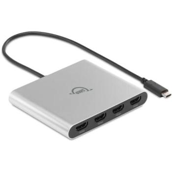 OWC USB-C Quad HDMI 4K Display Adapter with DisplayLink - Supports 4 Monitors at 60Hz, Power Delivery 90W, Compatible with Mac and PC