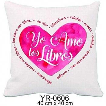 Alex Bog Amo los Libros Heart Referencia RM Cojines Textiles del hogar Unisex Adulto, Multicolor