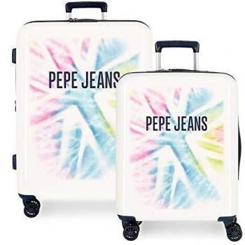Pepe Jeans Eevie Juego de Maletas Multicolor 55/70 cms Rígida ABS Cierre TSA 119.5L 4 Ruedas Dobles Extensible Equipaje de Mano