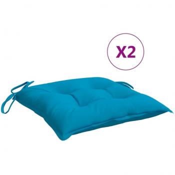 Light Blue Oxford Fabric Pallet Cushions 2pcs 19.7x19.7x2.8