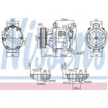 Compresor de aire acondicionado NISSENS 89324 para FIAT: Panda, Punto, Doblo, 500, Idea, Barchetta, Strada & LANCIA: Ypsilon, Musa