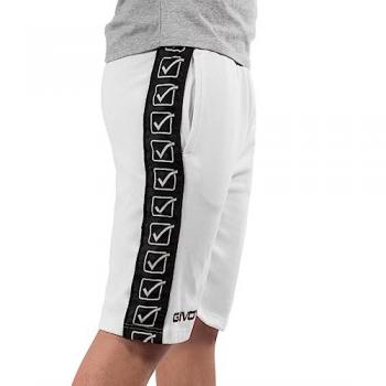 Givova Bermuda Terry Band Pantalón Corto Unisex, Modelo BA04-0003, Color Blanco, Talla M
