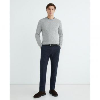 Gant - Jersey de hombre de ochos de algodón gris