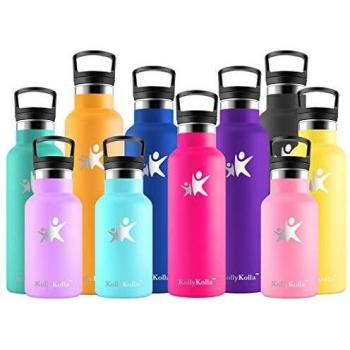 KollyKolla Botella de Agua Acero Inoxidable, Termo Sin BPA Ecológica Reutilizables, Botellas Termica con Pajita y Filtro, Water Bottle para Niños Deporte, Oficina, Yoga,