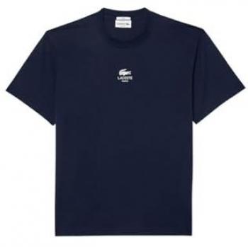 Camiseta Lacoste Classic Fit unisex de punto Jersey de algodón, corte clásico, manga corta, color negro puro, tamaño XL