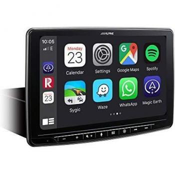 Sistema Multimedia Alpine INE-F904D 1-DIN con Pantalla Táctil de 9 Pulgadas, Navegación Integrada, DAB+, HDMI, Apple CarPlay y Android Auto