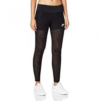 NIKE W NK 7_8 TGHT Air Mesh Pantalones Deportivos, Mujer, Negro, Blanco, Large