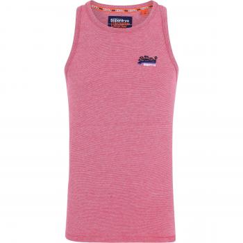 Superdry - Camiseta de Tirantes - Rayas - Redondo - Sin Mangas - para Hombre Rojo Rosso XXL