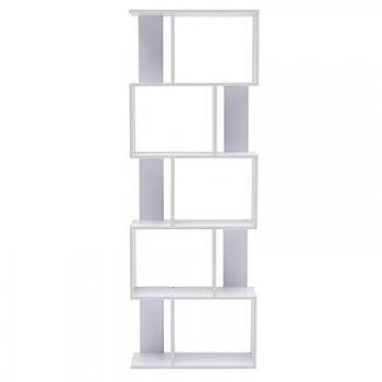 Estantería Moderna Mobili Rebecca con 5 Estantes en MDF Blanco (172,5x60x24,5)