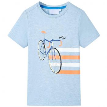 Camiseta infantil azul suave melange 92