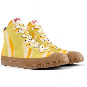 CAMPER Camper x EFI - Sneakers for Men - Orange, Yellow, White, Cotton Fabric, Size 39/6.5