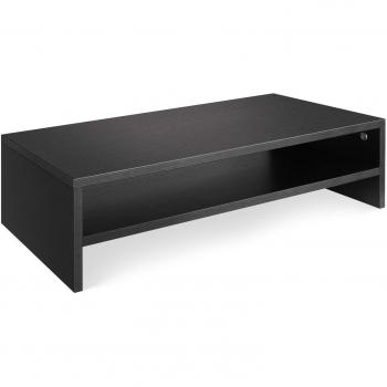 HOMFA Soporte de Monitor Elevador de Pantalla Organizador para Escritorio Ordenador con Almacenamiento Negro 54X25.5X14cm