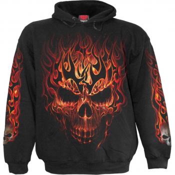 Spiral Skull Blast Gothic Hooded Sweatshirt - Black